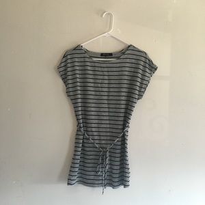 HP!🎉 Grey & Black Striped Shirt - Forever 21